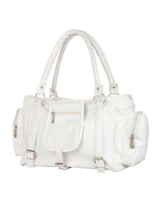 white leatherette handbag - 10080182 - Very Small Image - 1