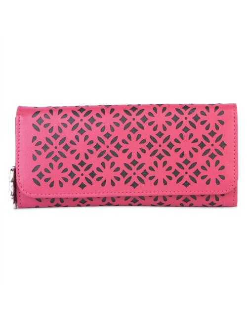pink floral pattern cut work wallet - 1008077 - Very Small Image - 1