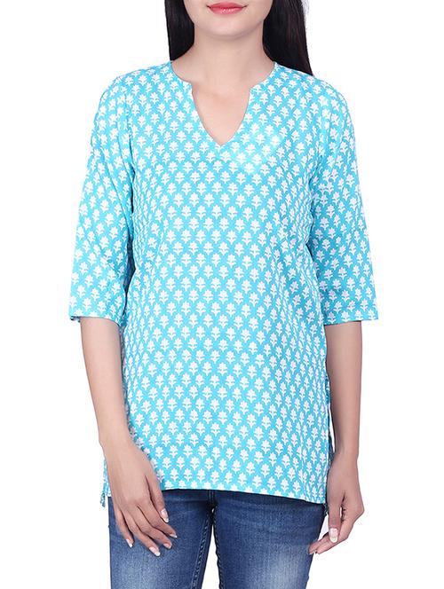 sky blue cotton top - 10082110 - Very Small Image - 1