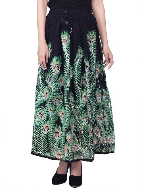 black cotton skirts - 10082133 - Very Small Image - 1