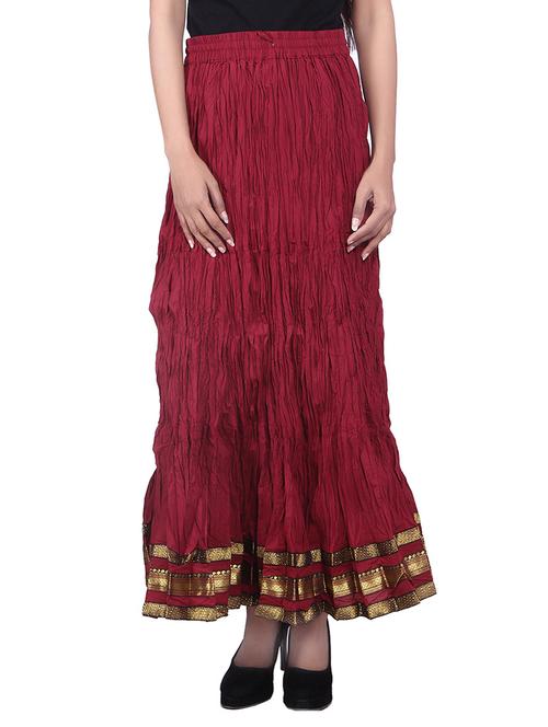 maroon cotton skirts - 10082166 - Very Small Image - 1