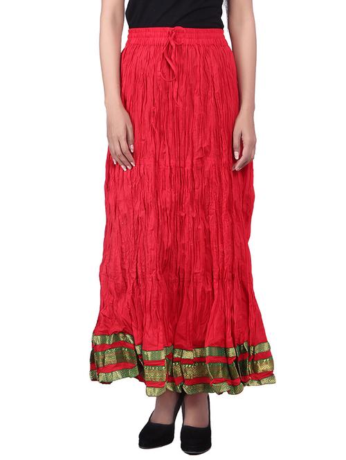 red cotton skirts - 10082175 - Very Small Image - 1