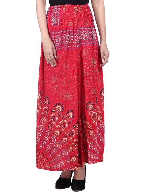 red rayon skirt - 10082225 - Very Small Image - 1