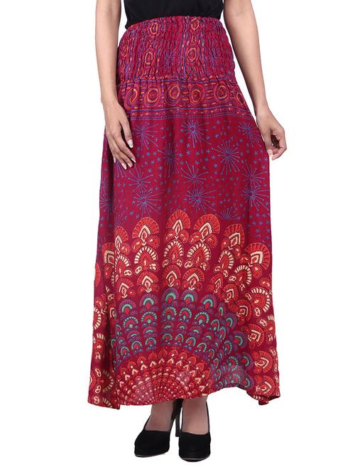 maroon rayon skirts - 10082227 - Very Small Image - 1