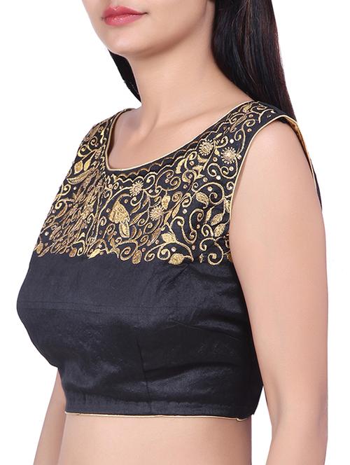 black dupion silk blouse - 10082239 - Very Small Image - 1