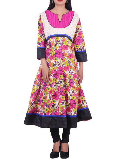 pink,multi color cotton kurta - 10082376 - Very Small Image - 1