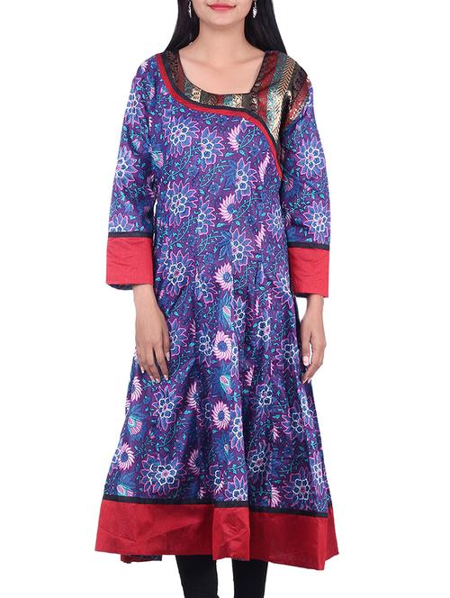 purple,multi color cotton kurta - 10082462 - Very Small Image - 1