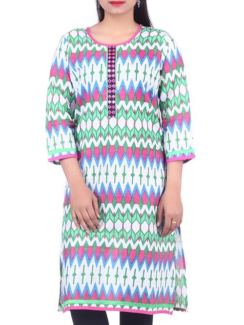 multi color cotton kurta - 10082482 - Very Small Image - 1