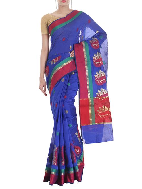 banarasi silk saree with zari weaving from zain textiles with blouse - 10082681 - Very Small Image - 1