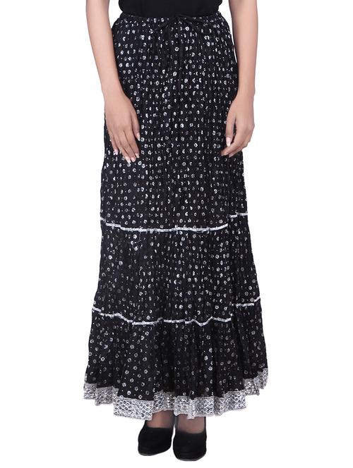 black cotton skirts - 10085946 - Very Small Image - 1