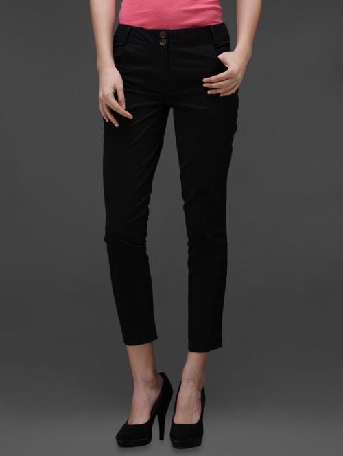 black cotton lycra trouser - 1008621 - Very Small Image - 1
