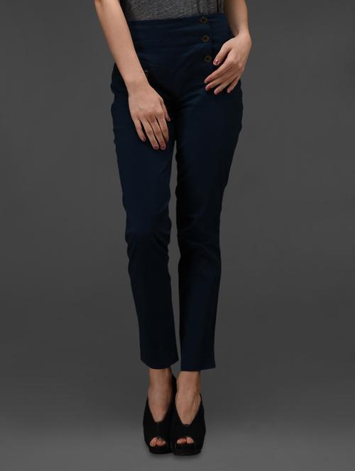 blue cotton lycra trouser - 1008642 - Very Small Image - 1