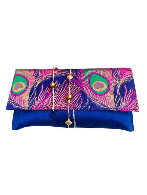blue silk clutch - 10087076 - Very Small Image - 1