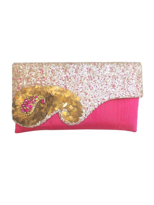 pink silk clutch - 10087104 - Very Small Image - 1