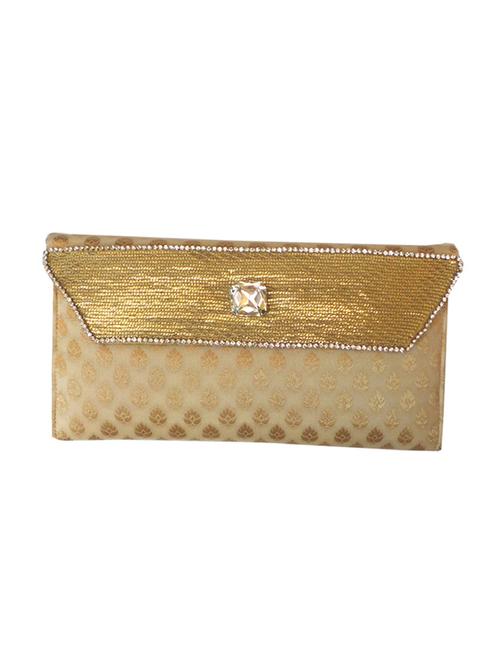gold silk clutch - 10087119 - Very Small Image - 1