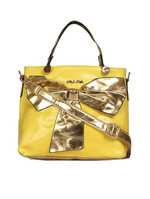 yellow leatherette handbag - 1008884 - Very Small Image - 1