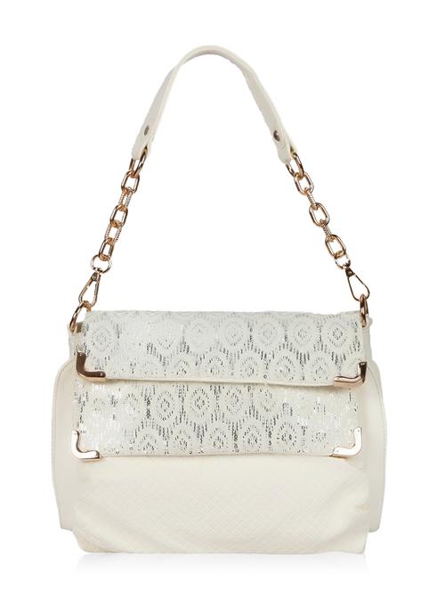 white leatherette handbag - 10097006 - Very Small Image - 1