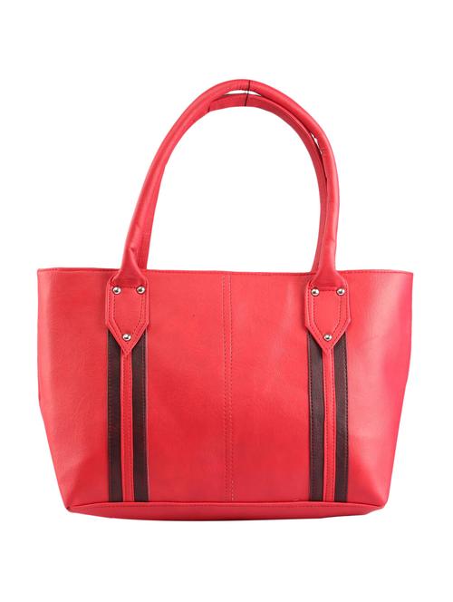 red,coffee leatherette handbag - 10097898 - Very Small Image - 1