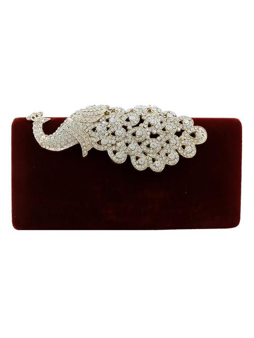 maroon metal clutch - 10099377 - Very Small Image - 1