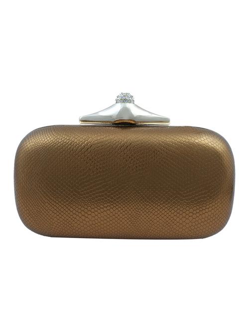 brown metal clutch - 10099387 - Very Small Image - 1