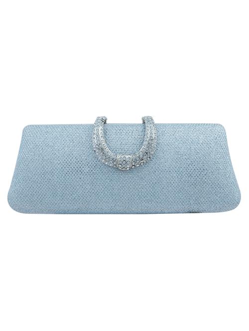 light blue embellished metal box clutch - 10099401 - Very Small Image - 1