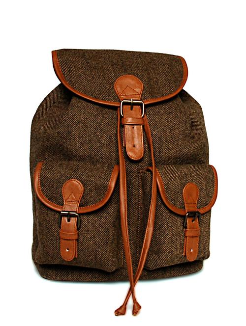 woollen herringbone backpack - 10100 - Very Small Image - 1