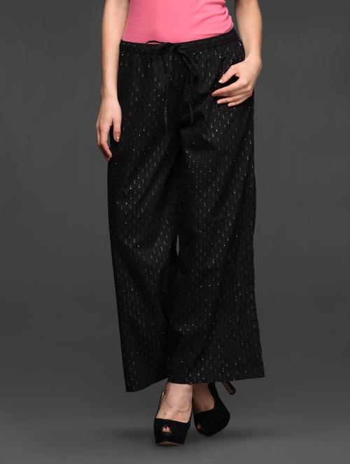 Black Colored Cotton Pant - 1010749 - Very Small Image - 1