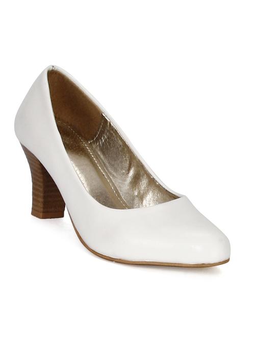 white leatherette pumps - 10110961 - Very Small Image - 1
