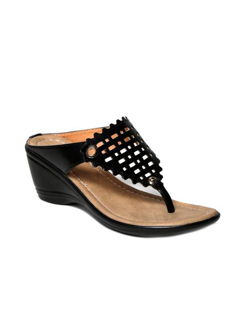 black leatherette sandals - 10113152 - Very Small Image - 1
