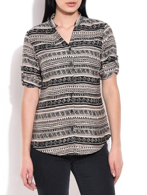 multi colored poly crepe shirt - 10123197 - Very Small Image - 1