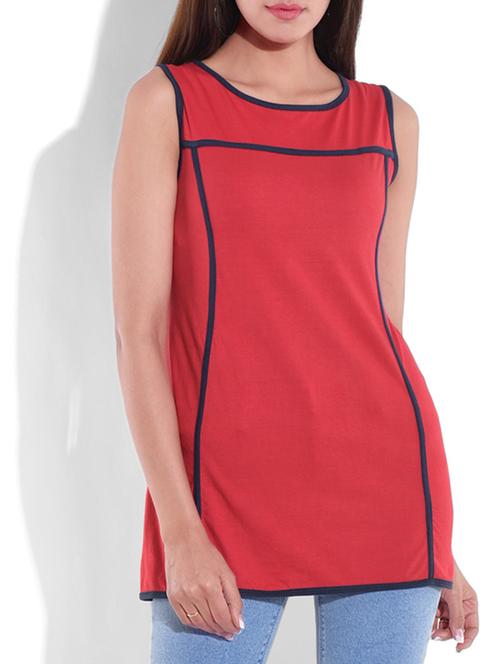 red cotton tunic - 10123215 - Very Small Image - 1