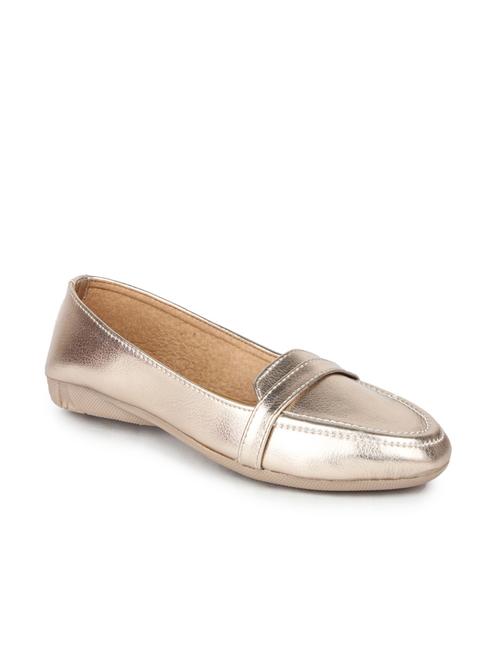 gold leatherette loafers & mocassins - 10124231 - Very Small Image - 1