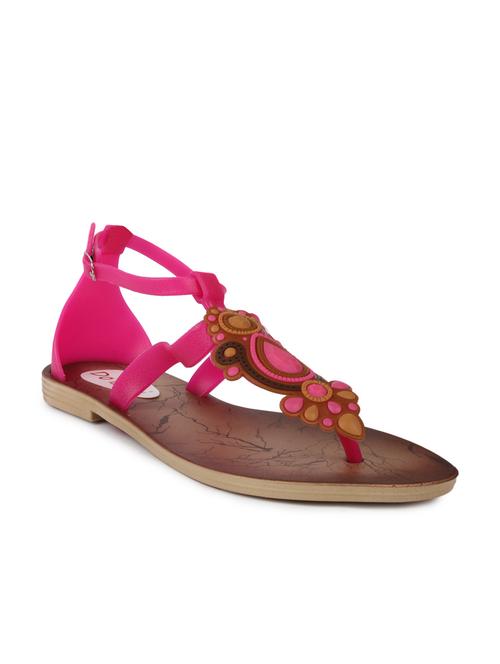 pink synthetic slip on sandals - 10124285 - Very Small Image - 1