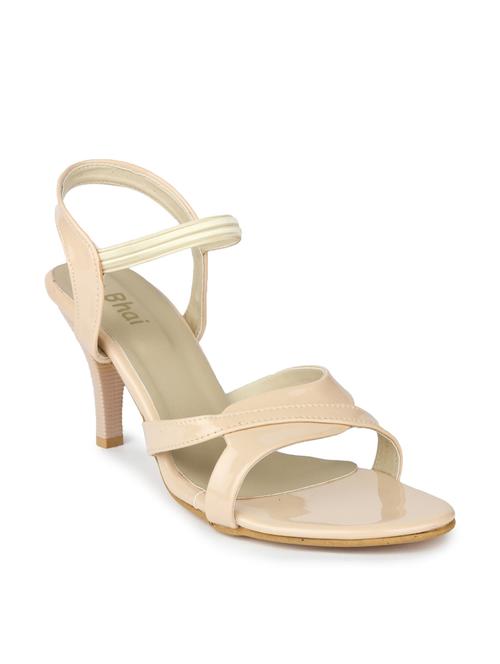 nude leatherette ankle strap sandal - 10124300 - Very Small Image - 1