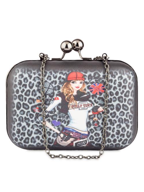 graphic black printed clutch - 1012449 - Very Small Image - 1