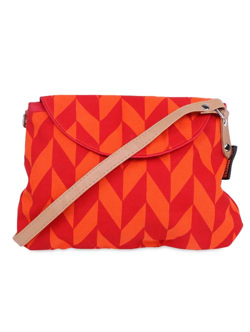 orange herringbone canvas sling bag - 1012851 - Very Small Image - 1