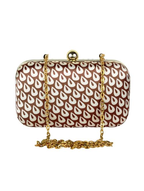 brown satin clutch - 10128601 - Very Small Image - 1