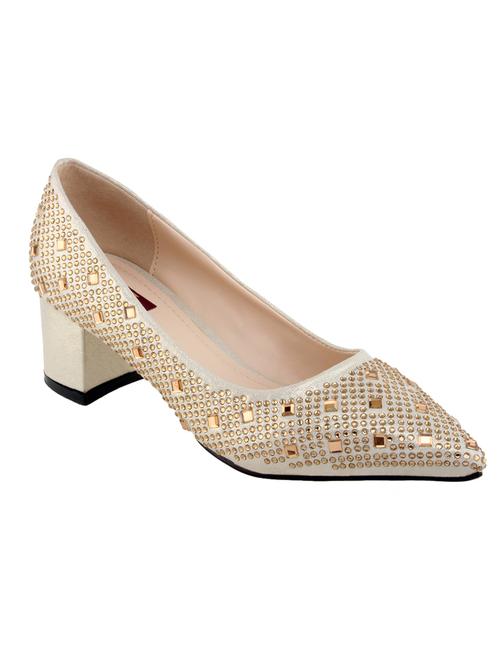 gold leatherette pumps - 10135973 - Very Small Image - 1