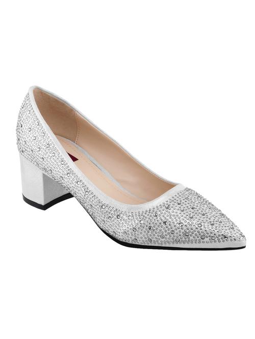 silver leatherette pumps - 10135978 - Very Small Image - 1