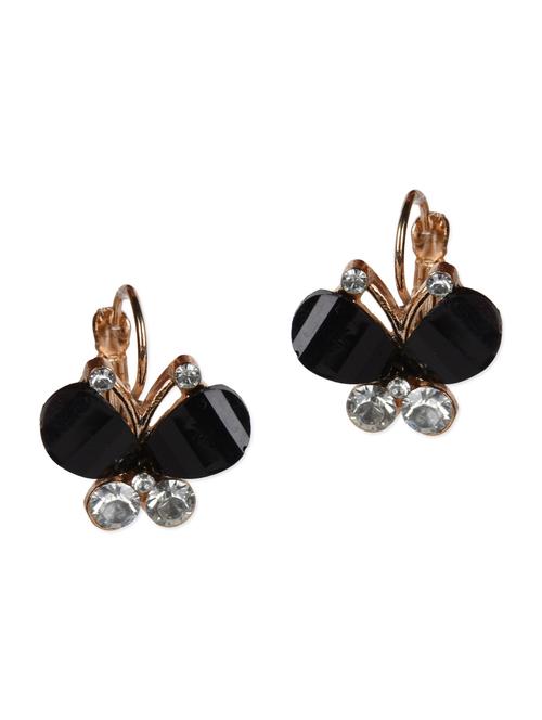 black metal alloy with stones earrings - 1015438 - Very Small Image - 1