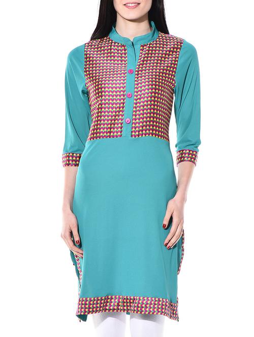 teal kurti - 10159423 - Very Small Image - 1