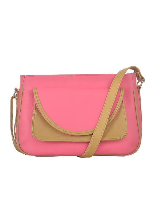 Pink leatherette color block slingbag - 10161993 - Very Small Image - 1