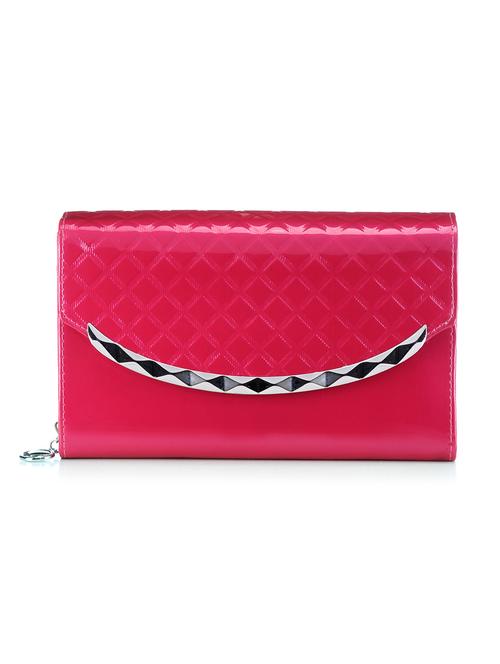 pink leatherette clutch - 10166202 - Very Small Image - 1