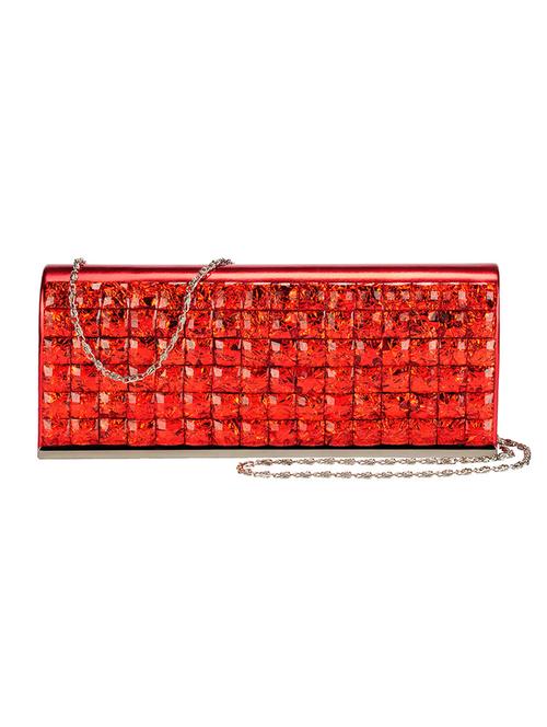 red leatherette clutch - 10166284 - Very Small Image - 1