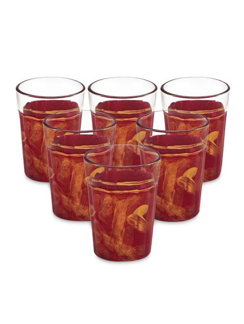 maroon and gold painted tea glasses (set of 6) - 1017011 - Very Small Image - 1