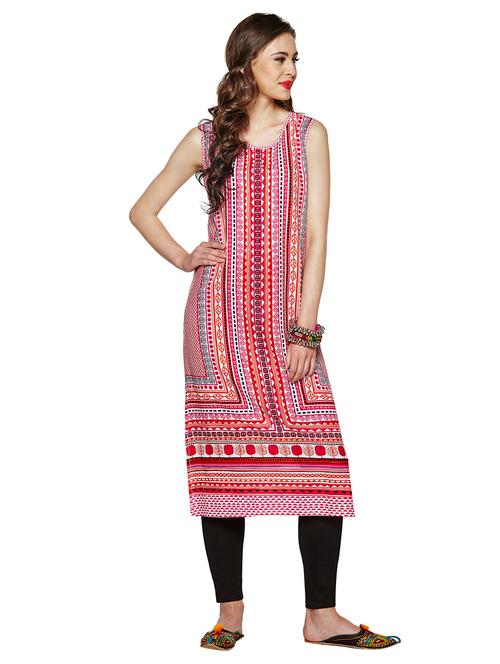 pink viscose kurta - 10172089 - Very Small Image - 1