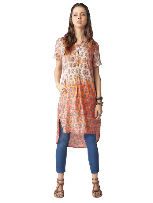 multicolor viscose kurta - 10172138 - Very Small Image - 1