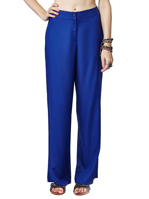 blue viscose palazzos - 10172194 - Very Small Image - 1