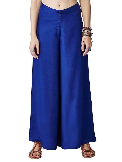 blue viscose palazzos - 10172197 - Very Small Image - 1