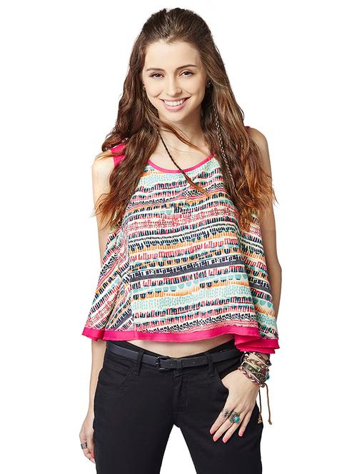 multicolor viscose top - 10172226 - Very Small Image - 1